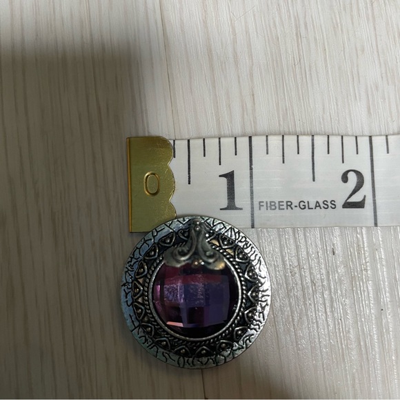 Lot 4 Purple Purple Stones with Silver Hardware Etched & Glass Beads Jewelry DIY - Picture 6 of 7